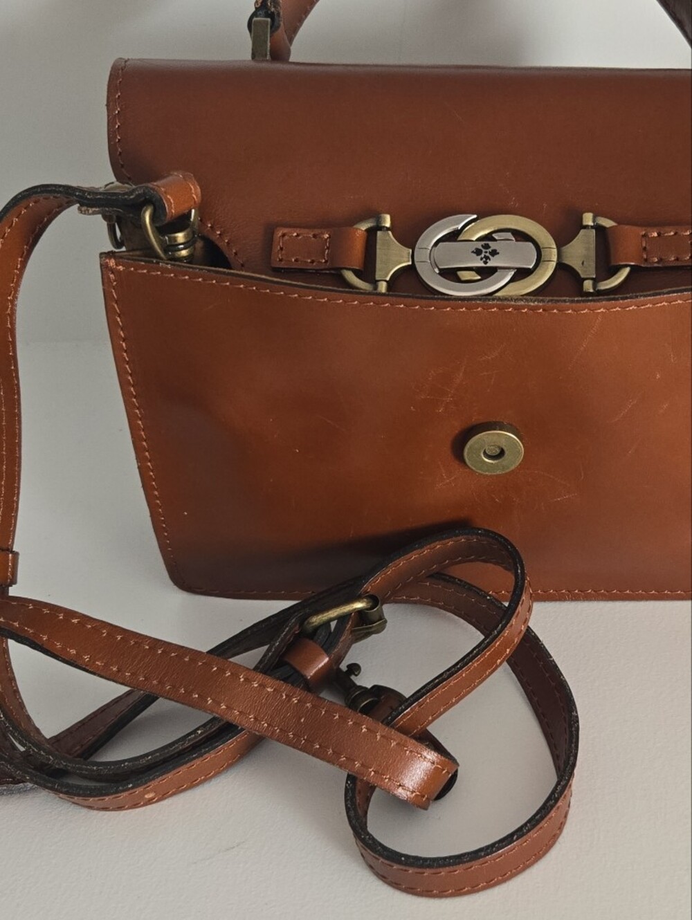 Patricia Nash Porcili Small Crossbody Tan Leather